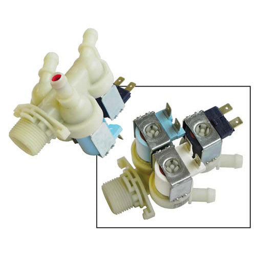 Hoover Cold Water Triple Solenoid Inlet Valve : 2x180Deg. 1x90Deg. & 12 Bore Outlets 41013616