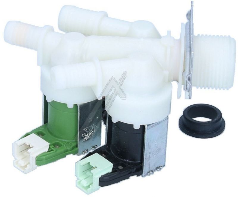 Electrolux Group Cold Water Triple Inlet Solenoid Valve : 180Deg. With Protected (push) Connectors 50297037009