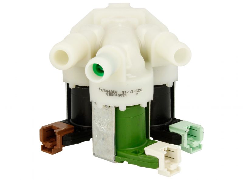 Electrolux Group Cold Water Triple Inlet Solenoid Valve : 180Deg. With Protected (push) Connectors 50297037009