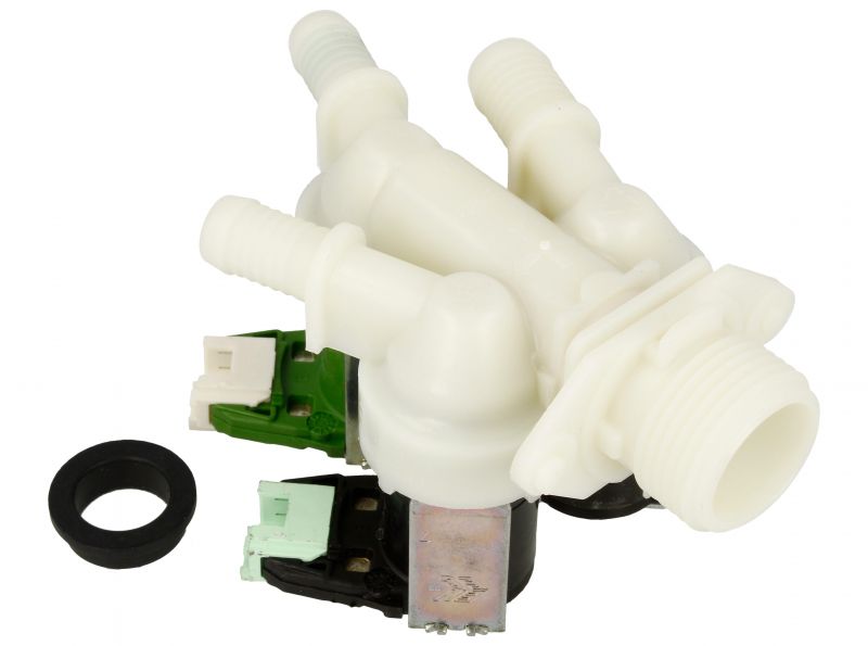 Electrolux Group Cold Water Triple Inlet Solenoid Valve : 180Deg. With Protected (push) Connectors 50297037009