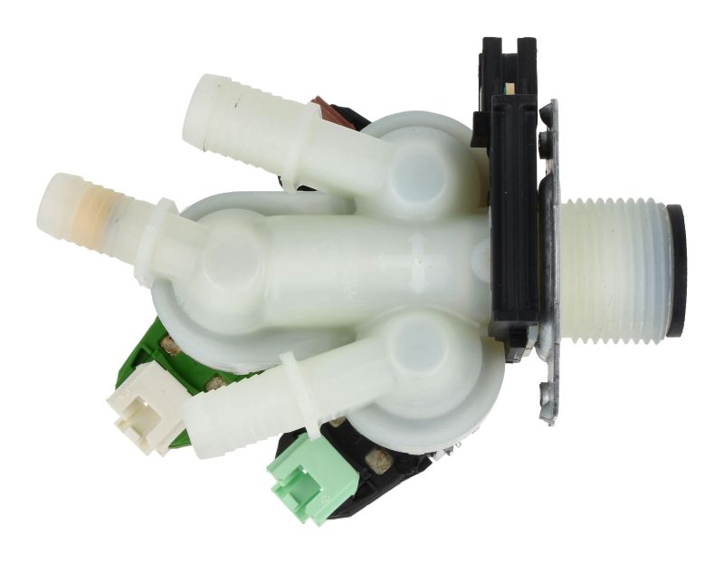 Electrolux Group Cold Water Triple Solenoid Inlet Valve : 180Deg. With Protected (push) Connectors 50297043007