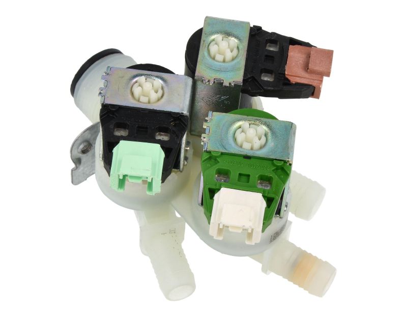 Electrolux Group Cold Water Triple Solenoid Inlet Valve : 180Deg. With Protected (push) Connectors 50297043007