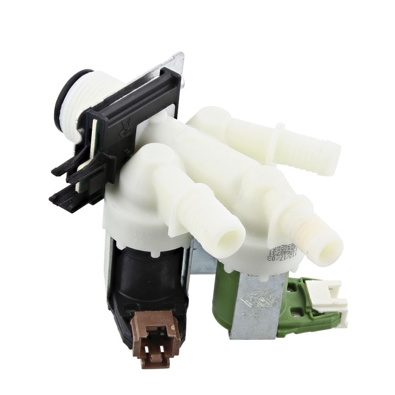 Electrolux Group Cold Water Triple Solenoid Inlet Valve : 180Deg. With Protected (push) Connectors 50297043007
