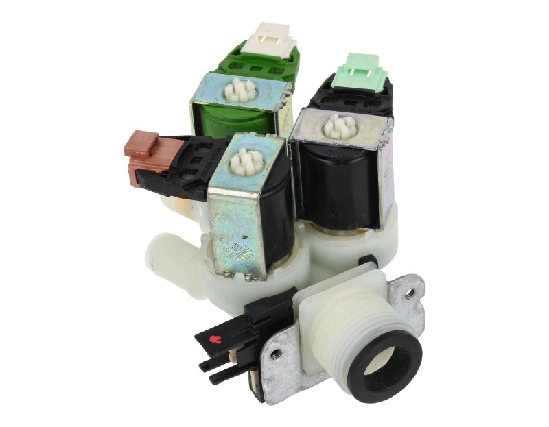 Electrolux Group Cold Water Triple Solenoid Inlet Valve : 180Deg. With Protected (push) Connectors 50297043007