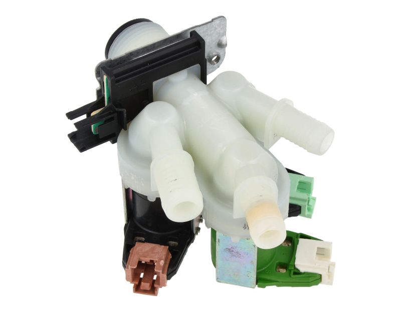Electrolux Group Cold Water Triple Solenoid Inlet Valve : 180Deg. With Protected (push) Connectors 50297043007