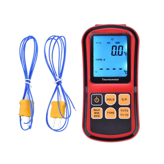 Dual Channel Digital Thermometer - GM1312 K-Type Thermocouples LCD Temperature Meter