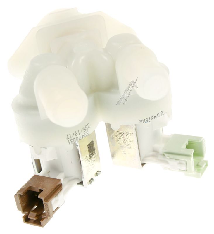 Electrolux Group Cold Water Double Solenoid Inlet Valve : 180Deg. With Protected (push) Connectors 8074876221