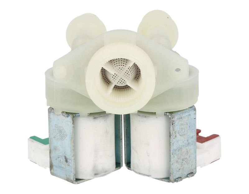 Electrolux Group Cold Water Double Solenoid Inlet Valve : 180Deg. With Protected (push) Connectors 8074876221