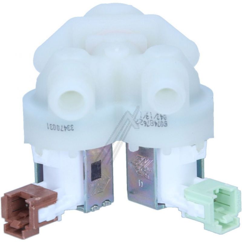 Electrolux Group Cold Water Double Solenoid Inlet Valve : 180Deg. With Protected (push) Connectors 8074876221