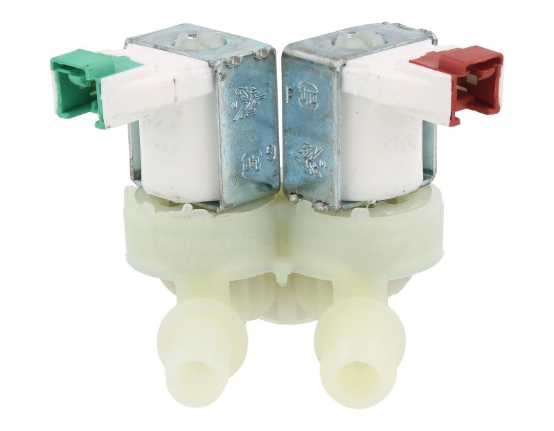 Electrolux Group Cold Water Double Solenoid Inlet Valve : 180Deg. With Protected (push) Connectors 8074876221