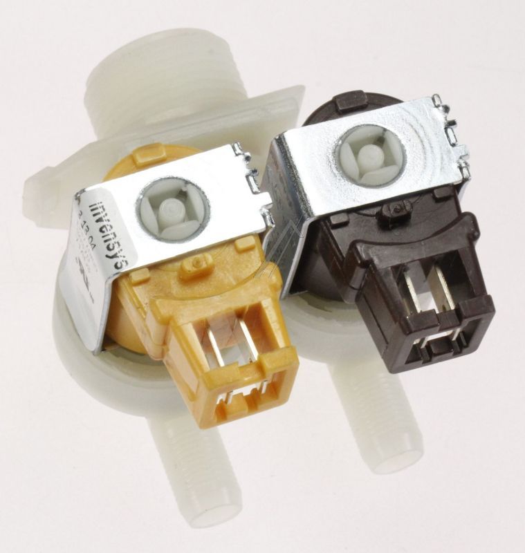 Bosch Neff Siemens Cold Water Double Solenoid Inlet Valve : 180Deg. With Protected Tag Fitting