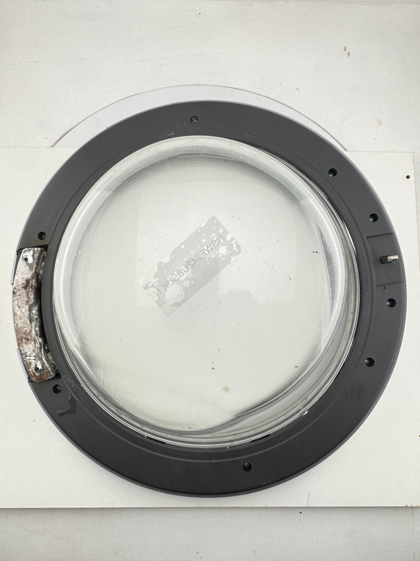 Door Assembly For Hotpoint NSWF742UBSUK with Hinges