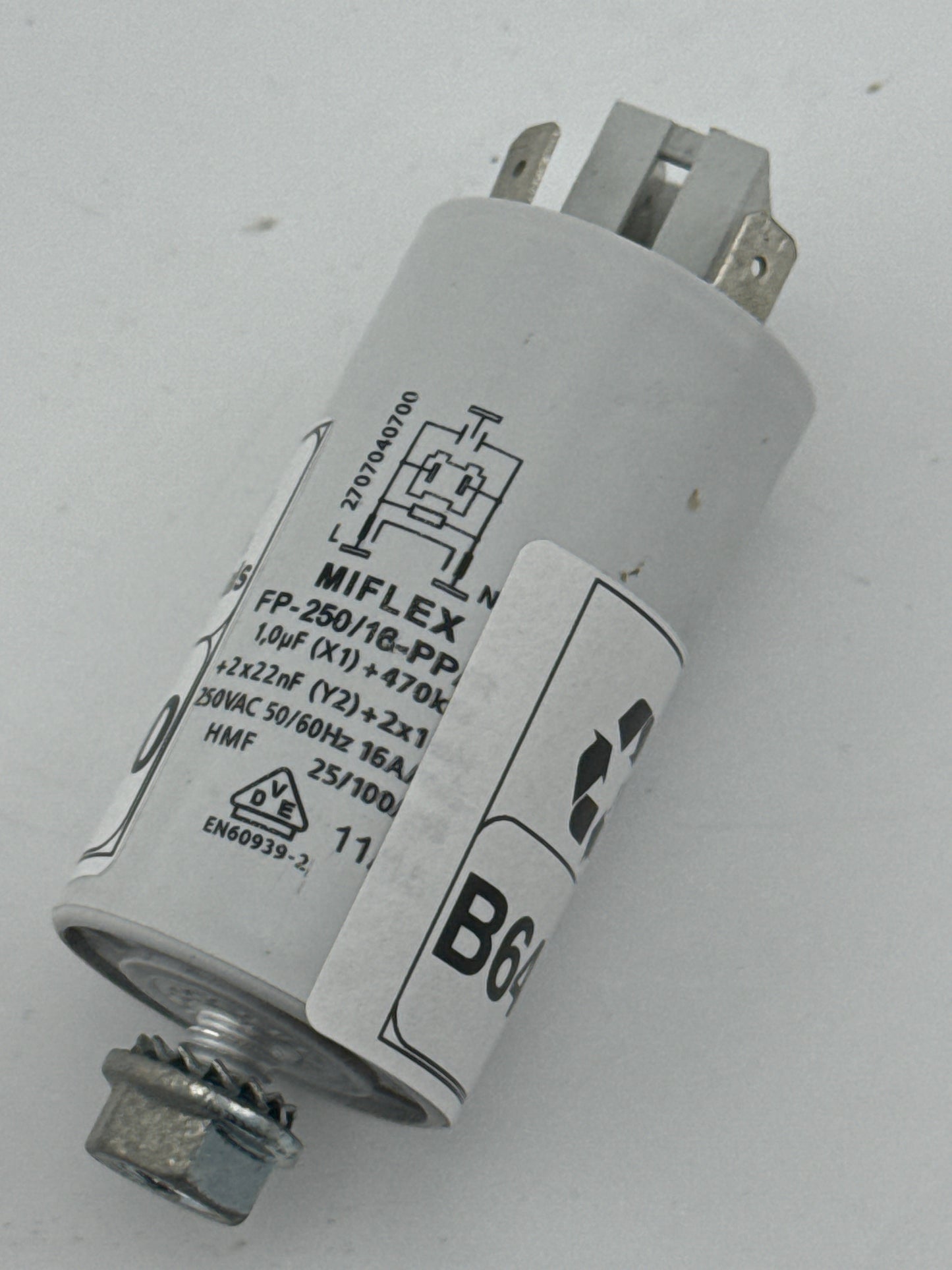 Beko Blomberg Grundig Washing Machine Interference Suppressor Electrical Filter (MIFLEX FP-250/16-PP/R) 2707040700