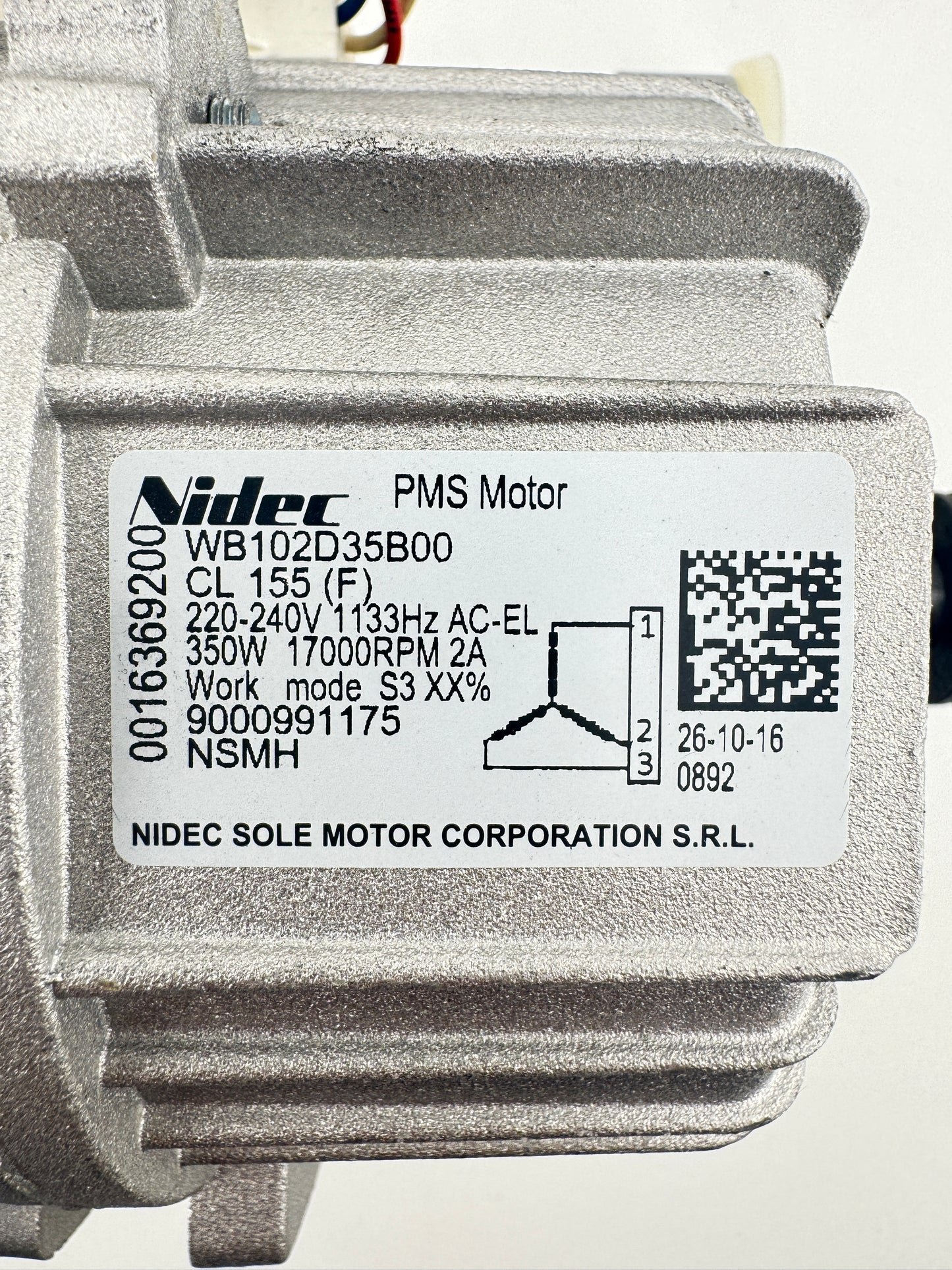 Bosch Motor ; Nidec Sole WB102D35B00 9000991175 17000RPM 00145795 second hand