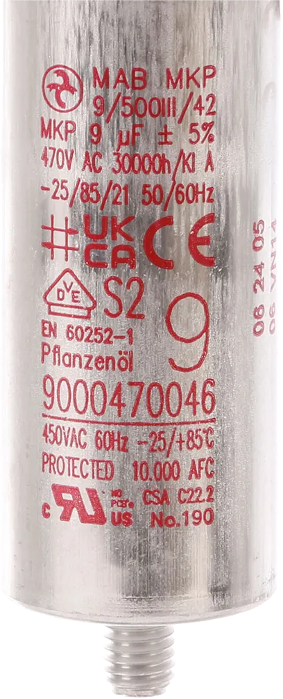 Bosch Neff Siemens Tumble Dryer Motor Capacitor 9 μF 500V 00622991