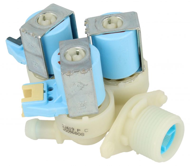Beko Cold Water Triple Solenoid Inlet Valve : 180Deg. With Protected Push Connectors C00864967