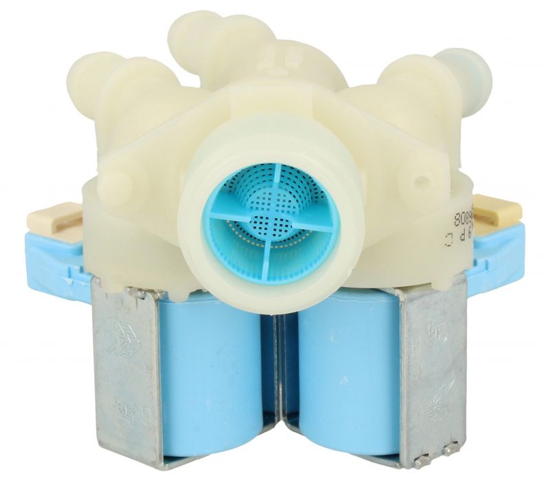 Beko Cold Water Triple Solenoid Inlet Valve : 180Deg. With Protected Push Connectors C00864967