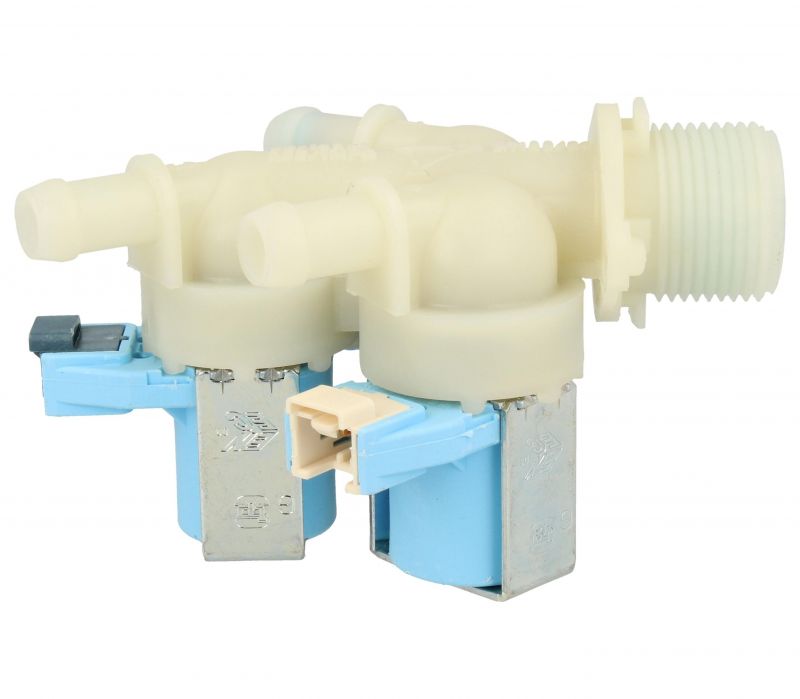 Beko Cold Water Triple Solenoid Inlet Valve : 180Deg. With Protected Push Connectors C00864967
