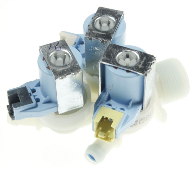 Beko Cold Water Triple Solenoid Inlet Valve : 180Deg. With Protected Push Connectors C00864967