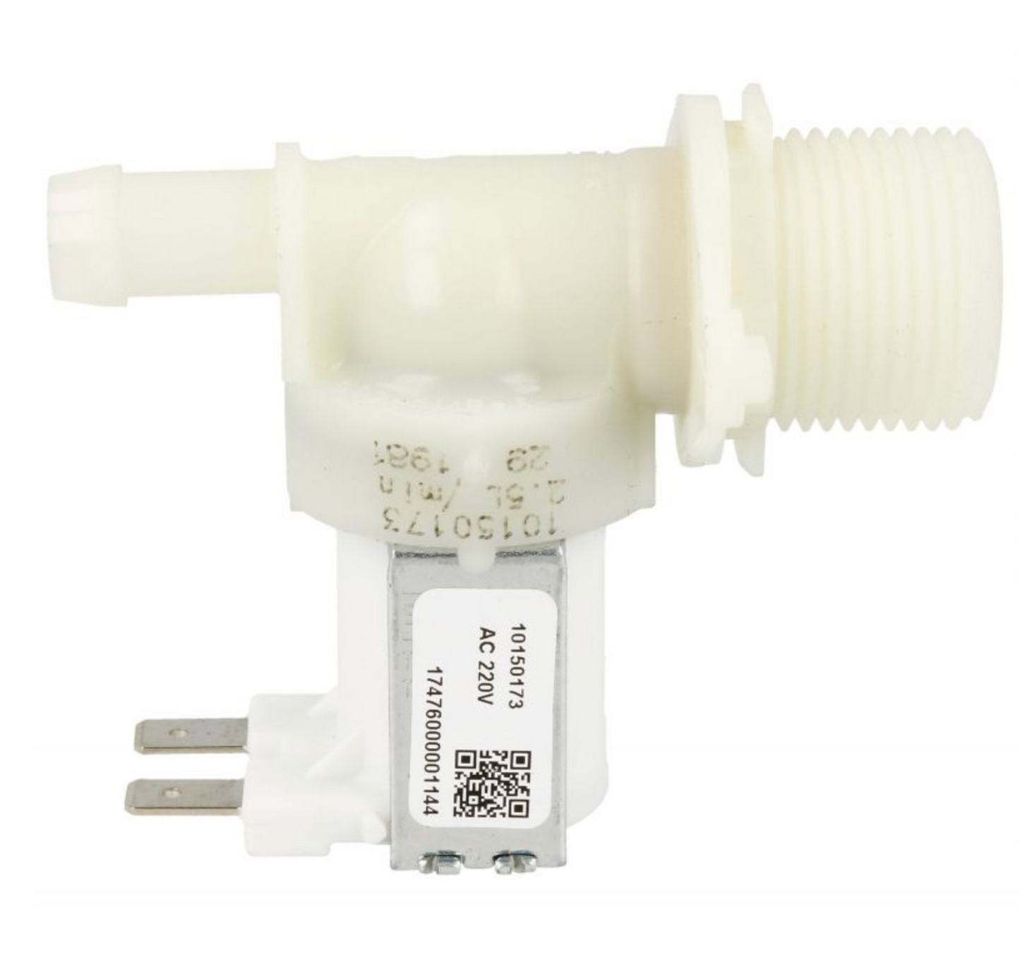 Cookology Dishwasher Cold Water Single Inlet Solenoid Valve 180Deg. With 12 Bore Outlet 17476000001144