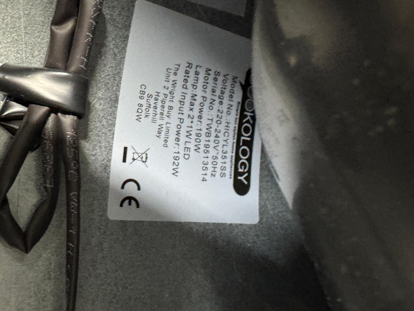 Cookology HICYL351SS Cooker Hood Extractor Kitchen Island Ceeling Cylinder Complete Unit 190W 240V 50Hz