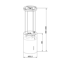 Cookology HICYL351SS Cooker Hood Extractor Kitchen Island Ceeling Cylinder Complete Unit 190W 240V 50Hz