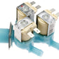 Samsung Cold Water Triple Solenoid Inlet Valve : Elbi C-451/20-B18 180Deg. 12 Bore Outlets / Tag Fit DC6200233B