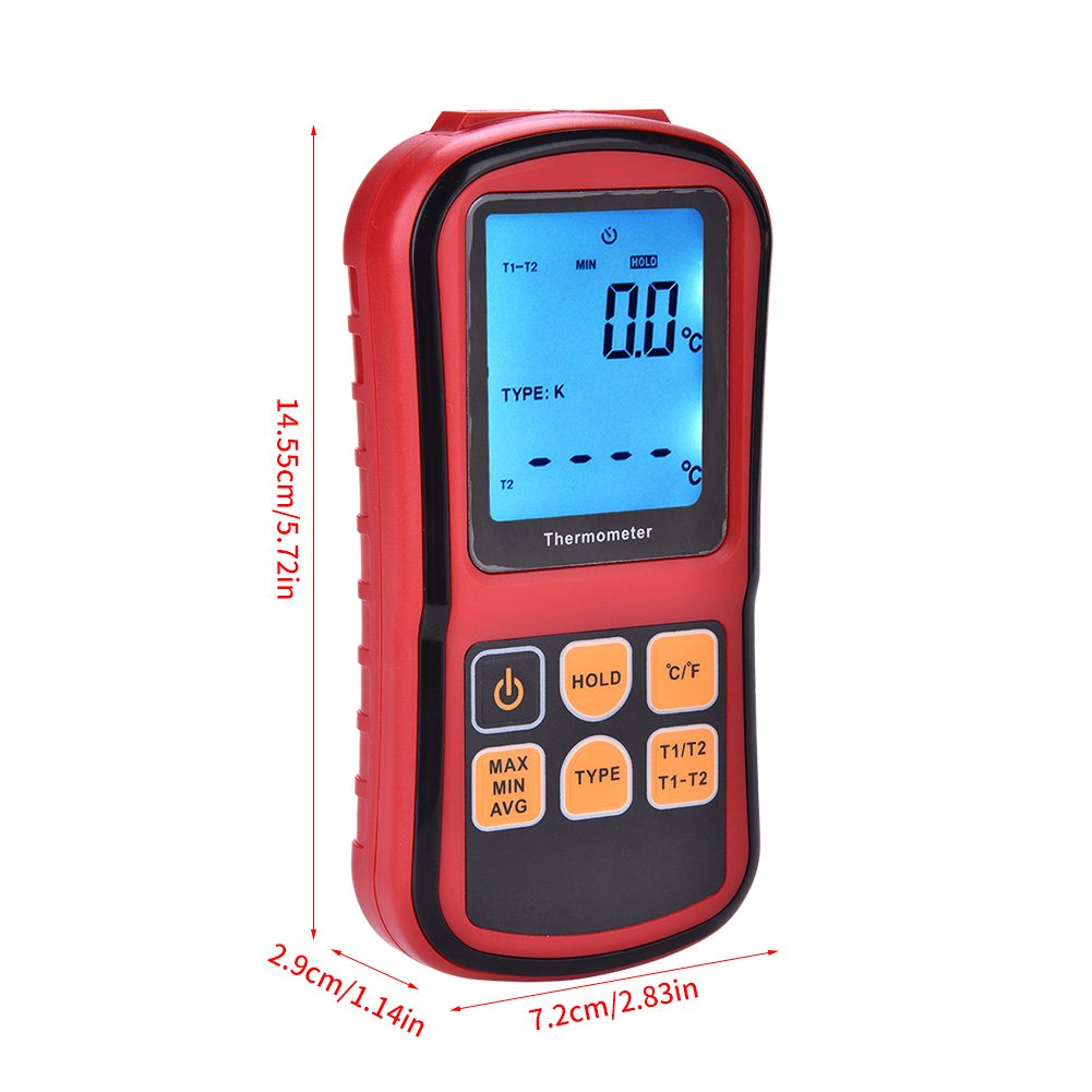 Dual Channel Digital Thermometer - GM1312 K-Type Thermocouples LCD Temperature Meter