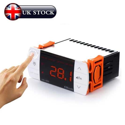 Elitech UEK-3010 White fascia  Digital Temperature Controller, One-way Control Output Heating or Cooling Mode, Touch Key With Temperature Probe Sensor, For Cold Storage, Freezer, Operating Console Refrigeration Equipment