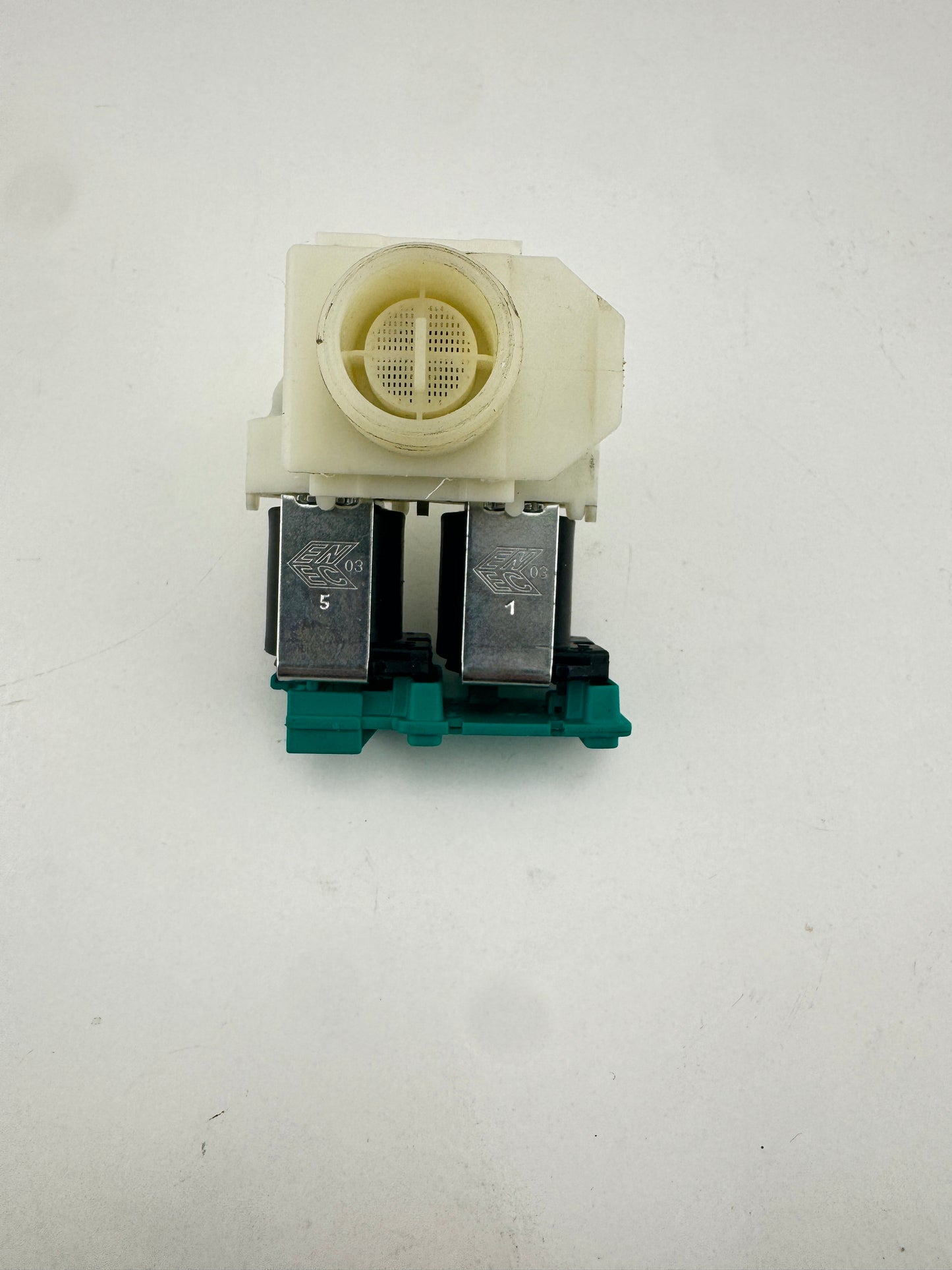Genuine 00428210 Washing Machine Cold Water Double Solenoid Inlet Valve : 180Deg. With 10.5 Bore Outlets