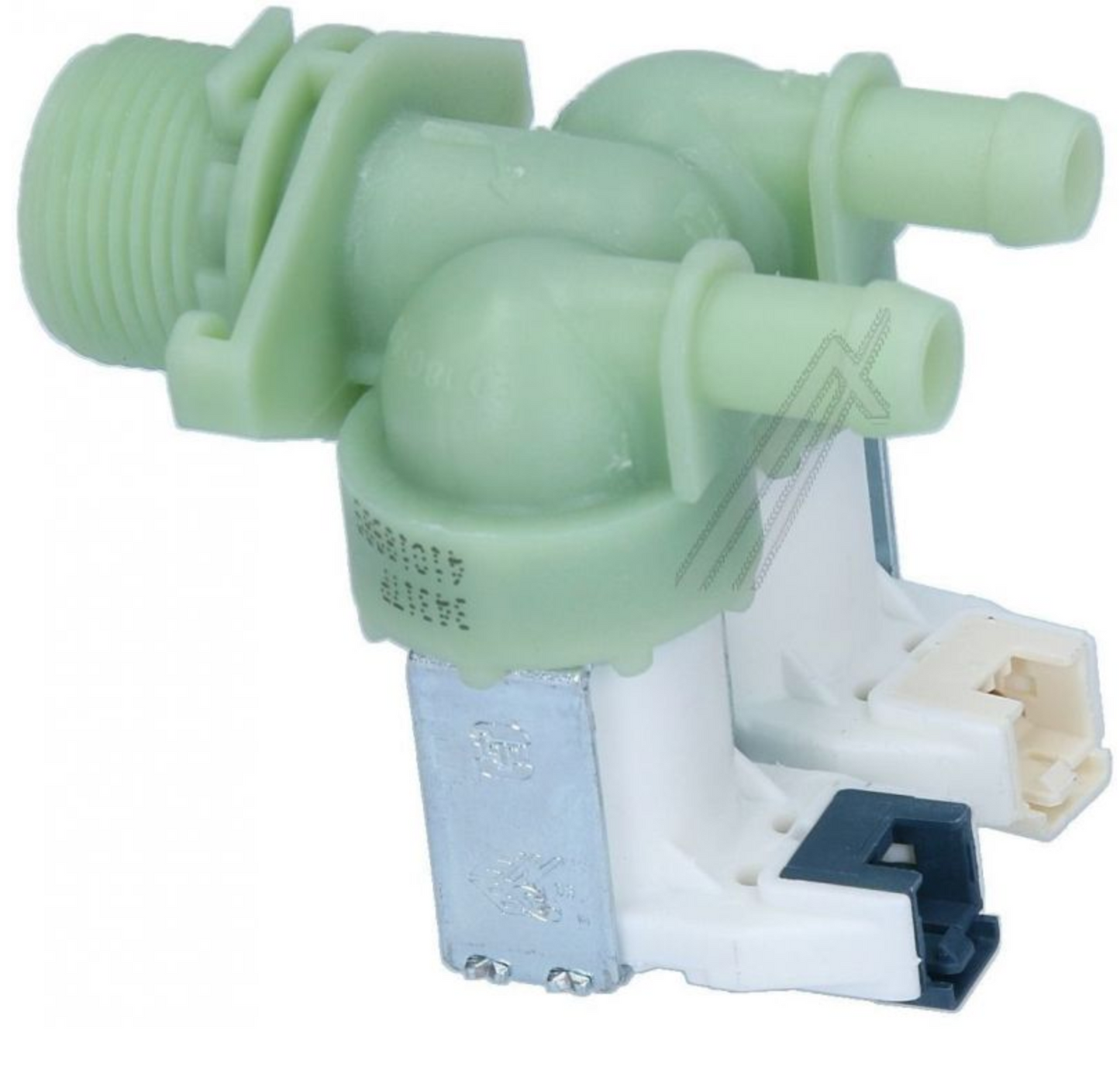 Hoover Cold Water Double Inlet Solenoid Valve : 180Deg. With 12 Bore Outlets & Protected (push) Connector Pins 41018989