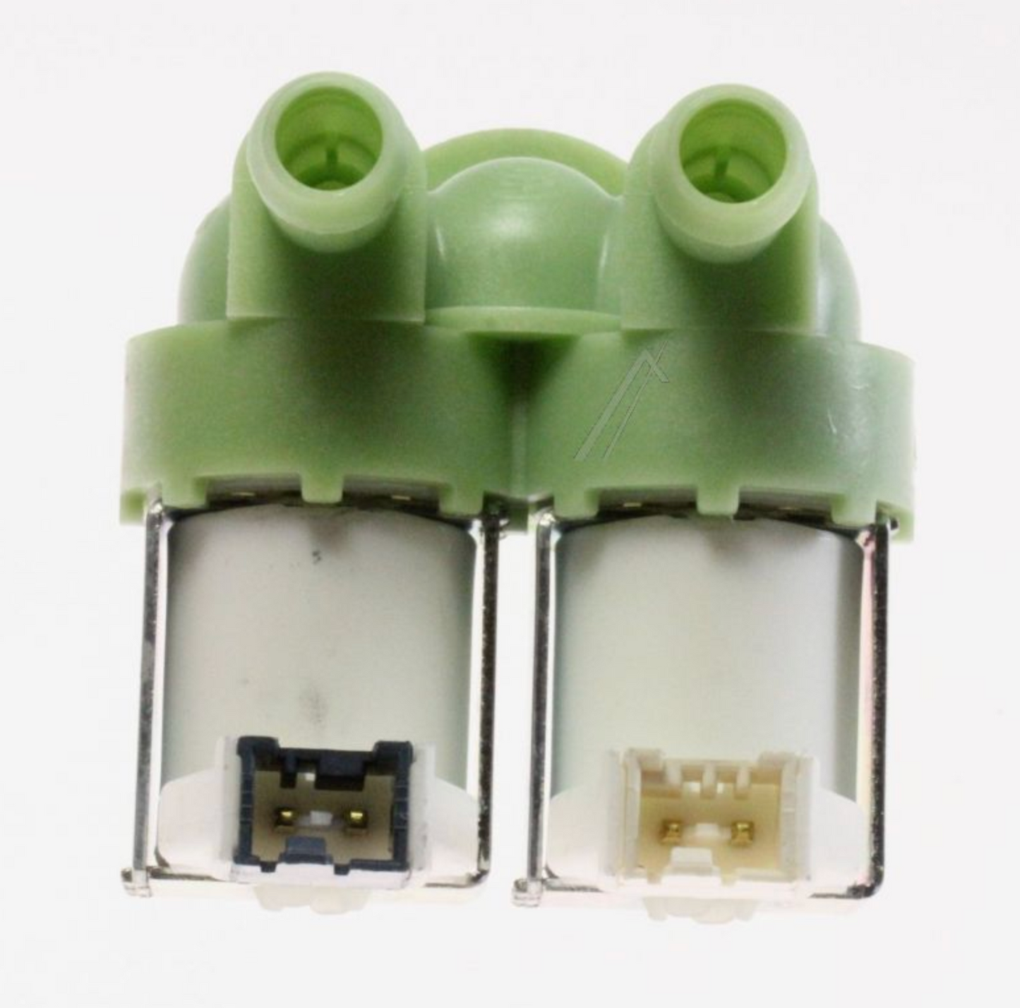 Hoover Cold Water Double Inlet Solenoid Valve : 180Deg. With 12 Bore Outlets & Protected (push) Connector Pins 41018989