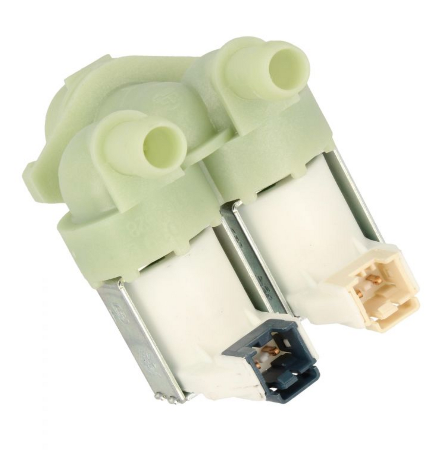 Hoover Cold Water Double Solenoid Inlet Valve : 180Deg. With Bore: 11.5 Bore Outlets & Protected (push) Connectors 41040283
