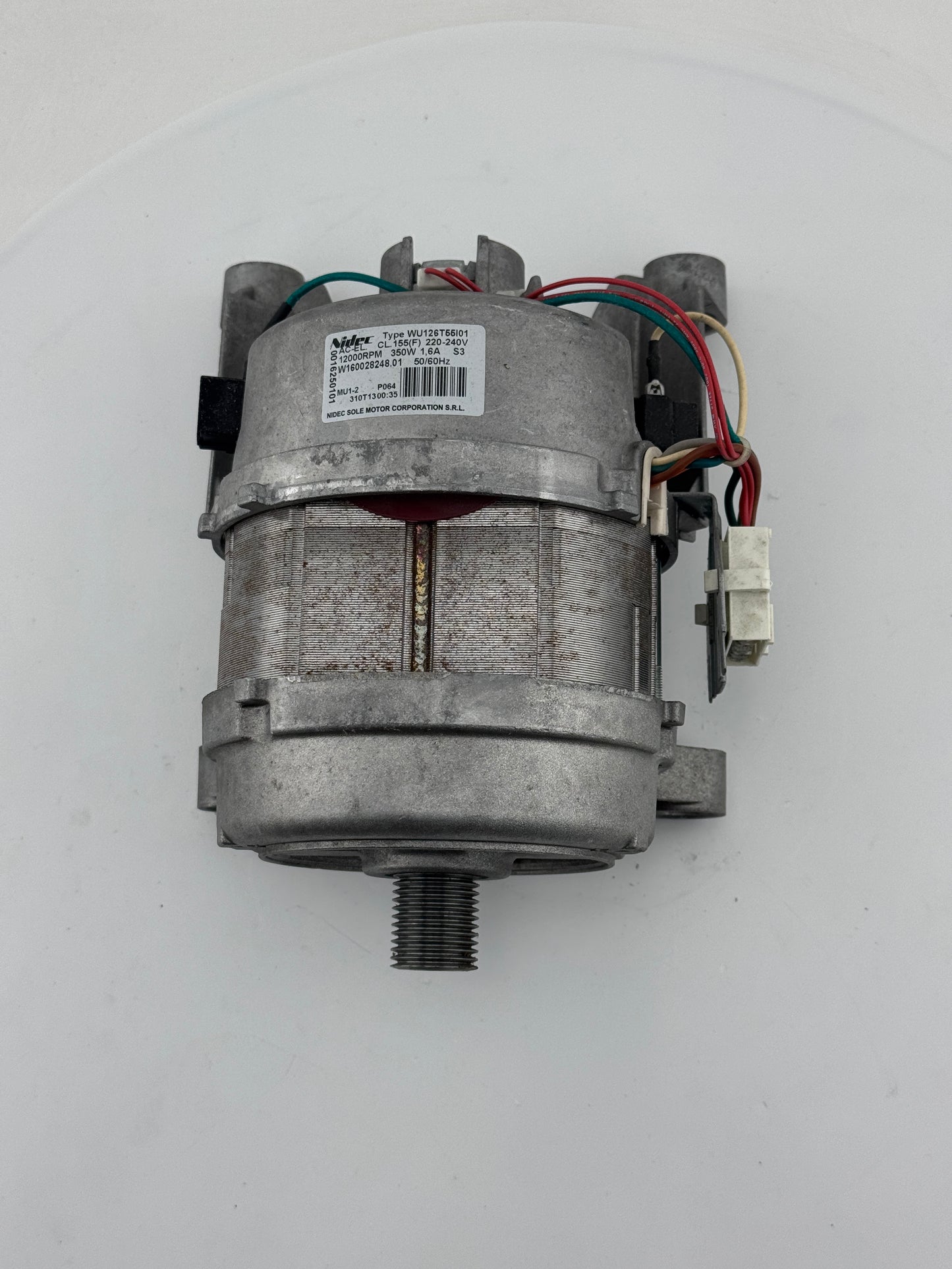 Merloni (Indesit Group) Motor A Colector : Nidec Sole Type WU126T55/01 1200rpm 350w 160032940.00 W11047381-A C00280608