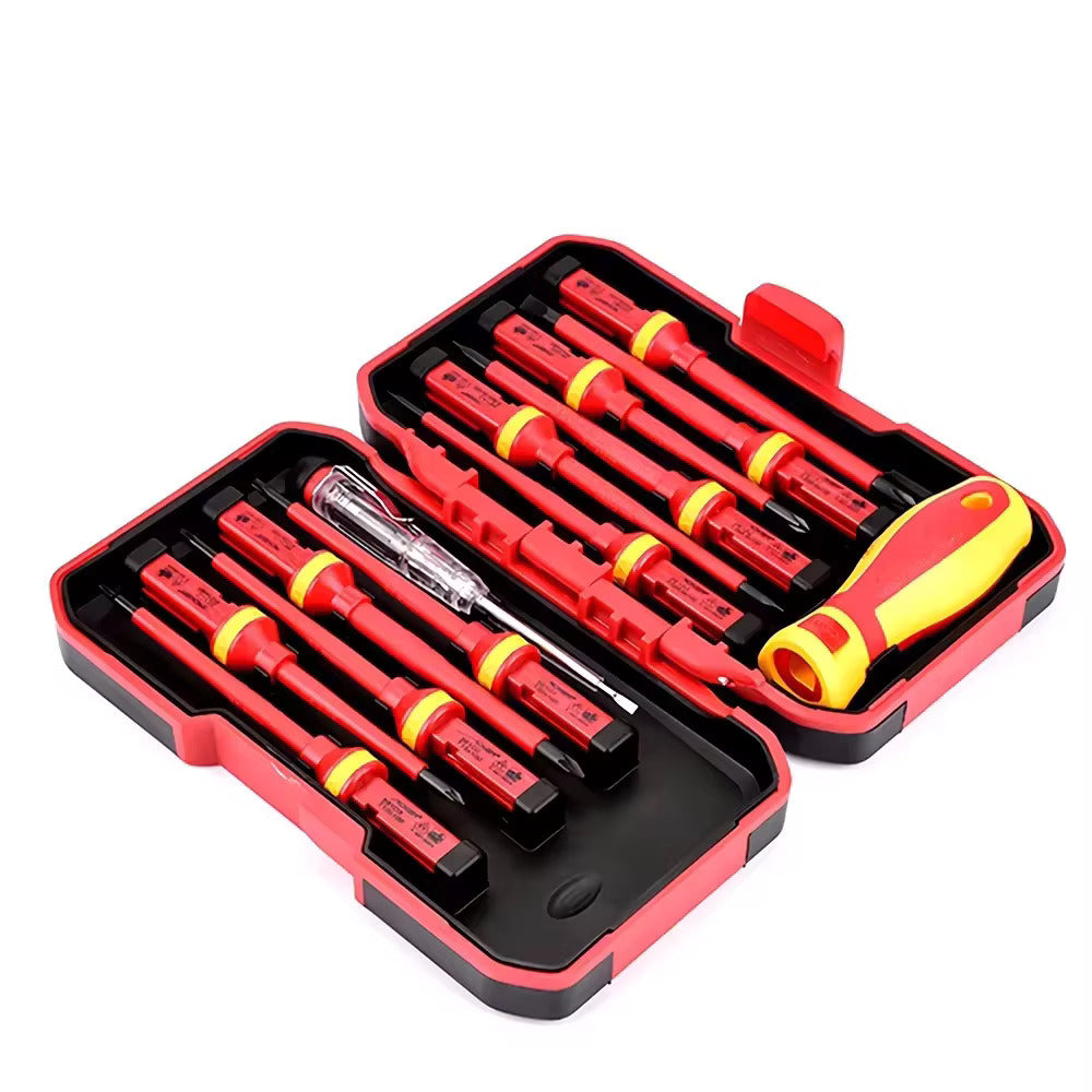 Repair Tools Kit 13pcs 1000V Changeable Insulated Screwdrivers Set with Magnetic Slotted Bits