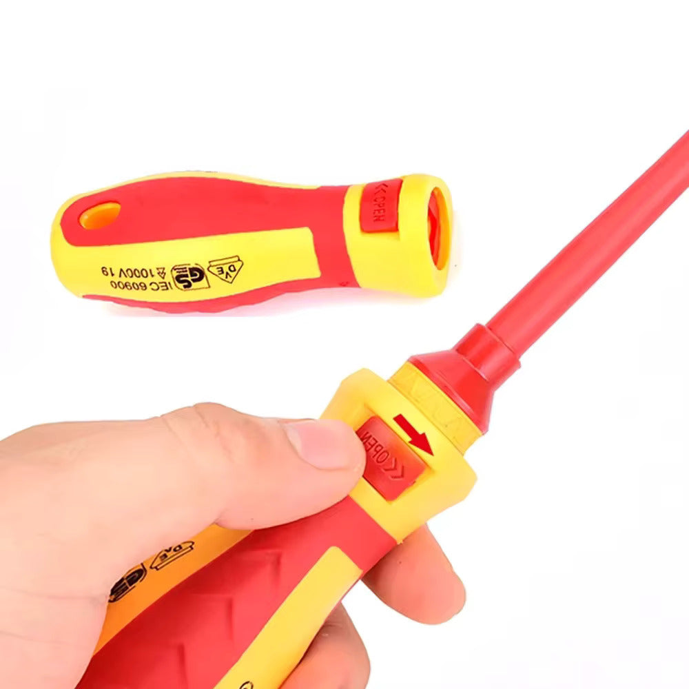 Repair Tools Kit 13pcs 1000V Changeable Insulated Screwdrivers Set with Magnetic Slotted Bits