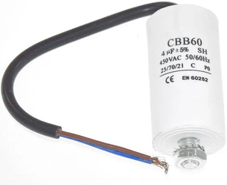 Universal Capacitor (4uF / 4MFD, 450VAC) with 21cm Cable Connectors