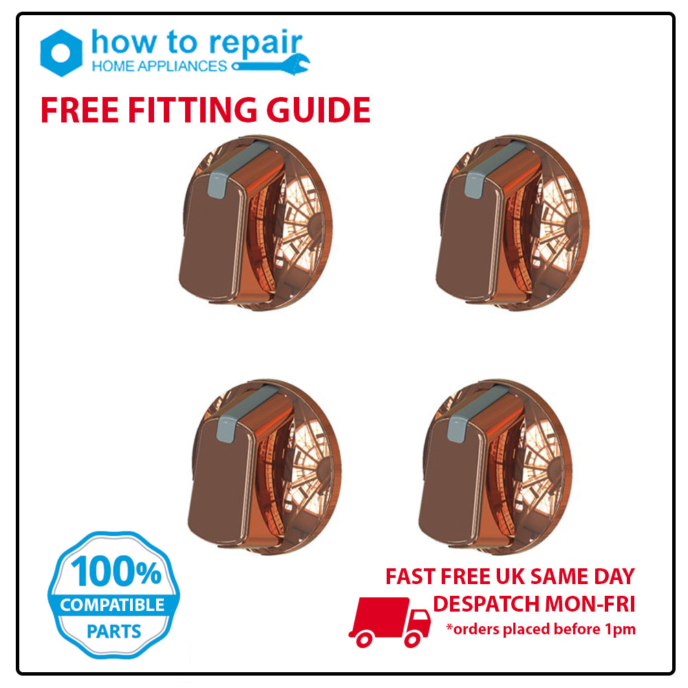 Universal 48mm Copper Cooker Control Knob Pack of 4