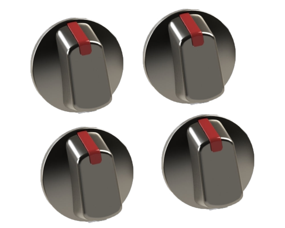 Universal 48mm Stainless Steel Cooker Control Knob Pack of 4