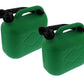 Green Plastic Fuel Can 5 Litre Pack of 2