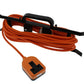 Universal Orange Extension Lead & Plug Assembly with Trailing Socket (2-core x 1.5mm, 10m)