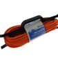 Universal Orange Extension Lead & Plug Assembly with Trailing Socket (2-core x 1.5mm, 10m)