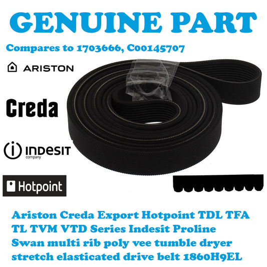Ariston Creda Hotpoint Indesit Proline Swan 1860H9EL 1860H9 Tumble Dryer Belt