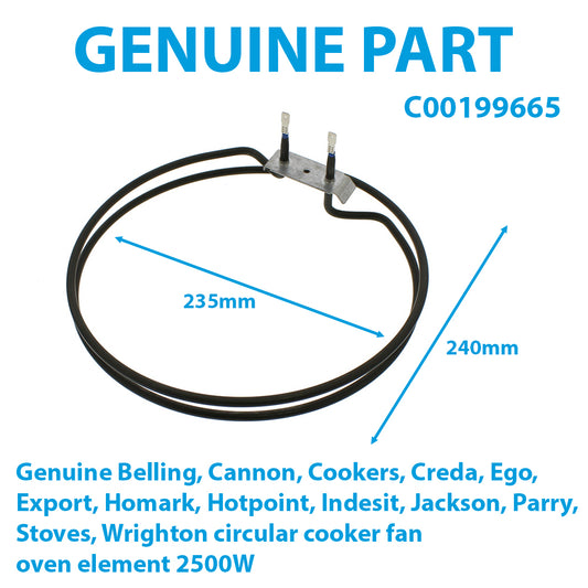 Belling Creda Hotpoint Indesit Cooker Fan Oven Element 2500W